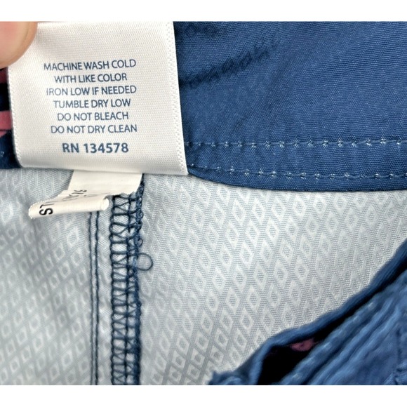 Vineyard Vines Board Shorts Men's Sz 32 Navy Blue All Over Print Fish Bones Swim - Picture 4 of 7